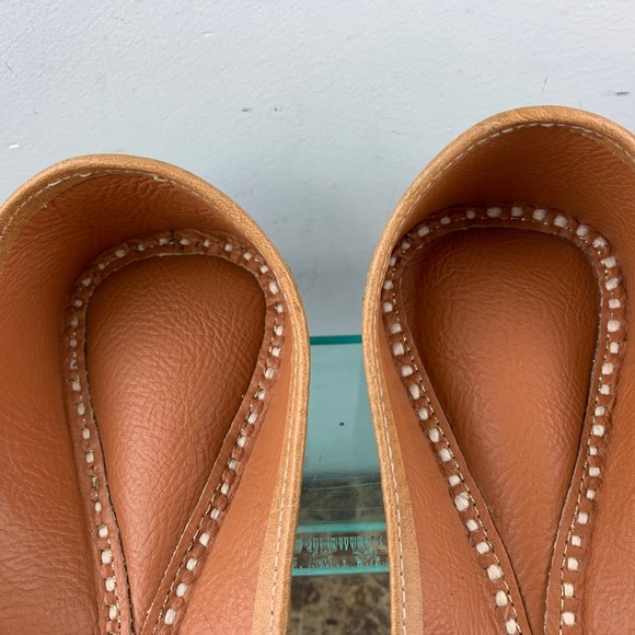 Bespoke Gold Sparkle Leather Slip Ballet Flats 7 - Picture 5 of 8